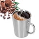 thumbnail image 4 of Taza de cerveza con agarre manual 304 Taza de agua de café de acero inoxidable Vasos de doble pared 340 ml(Color acero inoxidable) Ecomeon no, 4 of 6