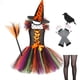 thumbnail image 3 of Disfraz de bruja con sombrero para niña, disfraz de Carnaval de fantasía, ropa de fiesta para niños, vestido de tutú esponjoso, actuación escolar, 2024, 3 of 5