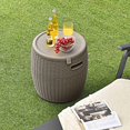 thumbnail image 2 of Costway Table de Cocktail de Patio en Rotin 4-en-1 de 9,5 Gallons, Table d'Appoint, Brun, 2 of 10