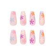 thumbnail image 1 of Prensa de uñas postizas JAMW 24 piezas color rosa nude mate con patrón de flores, 1 of 5