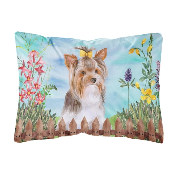 Yorkshire Terrier #2 Spring Canvas Fabric Decorative Pillow