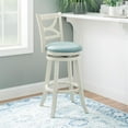 thumbnail image 6 of Linon Sawyer 30" Swivel Bar Stool with Faux Leather Seat in Cream Rubberwood, 6 of 11