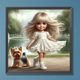 thumbnail image 3 of Pintura de diamante 5D DIY, kit completo de taladro redondo para niña y cachorro, decoración del hogar, 30x30cm, 3 of 9