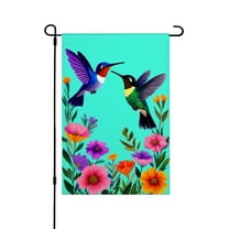 JOOCAR Linen Garden Flag with Hummingbirds and Flowers for Spring Summer Home Outdoor Garden Yard Door Decor 12x18 inch