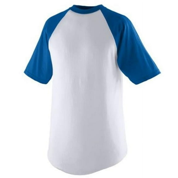 Augusta M Short Sleeve Baseball Jersey White/Royal 423