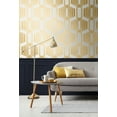 thumbnail image 4 of NextWall Metallic Gold Striped Geo Peel and Stick Wallpaper, 4 of 7