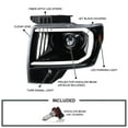 thumbnail image 3 of Spec-D Tuning Jet Black Projector Headlights w/ LED Tube Compatible with 2009-2014 Ford F150, Left + Right Pair Headlamps Assembly, 3 of 5