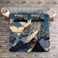 thumbnail image 3 of Ambesonne Nature Quilted Bedspread Set 3 Pcs, View of Alps Mountain, King Size, White Black Blue, 3 of 3