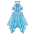 thumbnail image 4 of Vestidos de baile trajes de tutú gimnástico niños niñas Ballet Ropa de baile de jazz decoración de lentejuelas espalda hueca y velo en la cintura vestido de baile, 4 of 5