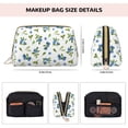 thumbnail image 2 of Blueberries Print leaf Makeup Bag, Large Capacity Travel Cosmetic Bag for Women Girls- Travel Toiletry Bag Leather Portable Waterproof Makeup Case Organizer with Handle, 2 of 4