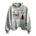 thumbnail image 3 of Winter Savings Clearacne Zip up Hoodie Women Women's IT'S THE MOST Wonderful TIME Of THE Year Letter Print Fashion Casual Long Sleeve Hoodie Top Sweatshirt With Pockets, 3 of 3