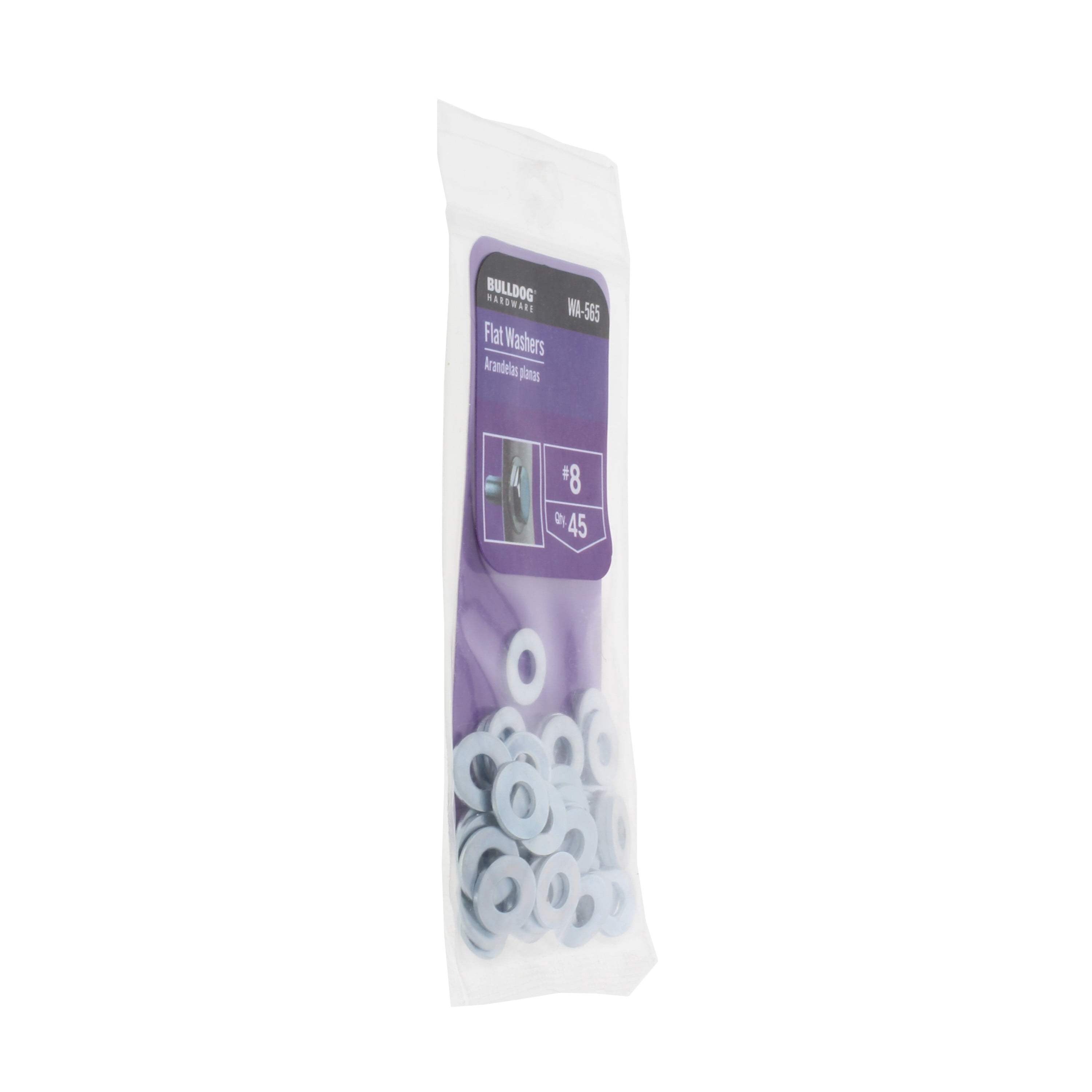 Bulldog Hardware #8 Flat Washer, Zinc Plated Steel (45 Pack)