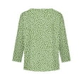 thumbnail image 4 of Abcomgle Kids Long Sleeve Shirt Girls Crewneck Winter Tee for Girls Casual Basic Girls Tops Cute Polka Dot Girls Sweatshirts 4-5 Years,Green, 4 of 6