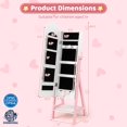 thumbnail image 2 of Standing Jewelry Cabinet for Girls, Kids Organizer with Mirror Armoire Storage 2 Drawers 3 Shelves Earring Slots, White, 2 of 6
