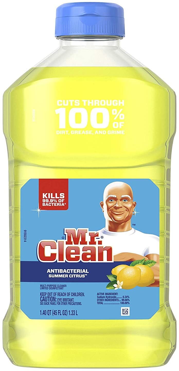 Mr. Clean Antibacterial Multi-Surface Cleaner 45 Fl Oz (Package May Vary) Pack of 2 (Summer Citrus)