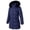 Navy, variant on Women's Long Winter Coats Thicken Fleece Lined Parka Down Puffer Jacket With Faux Fur Detachable Hood, Black L