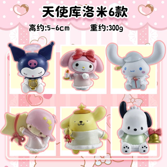 Sanrio Melody Series bolso escolar Luna Kuromi hecho a mano adorno para pastel de oficina decoración DIY
