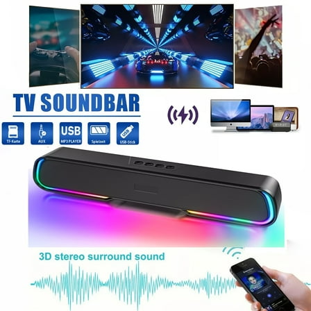 Portable Wireless Surround Sound Bar with 5.0 Stereo Bass Speakers, Featuring RCA, AUX, And TF Inputs, Ideal for Home Use, Parties, Outdoor Activities, And Travel.
