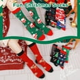 thumbnail image 4 of Mens Funny Socks Christmas Socks for Men Women Colorful Fun Novelty Crew Patterned Socks 6 Pairs US 7-13, 4 of 6