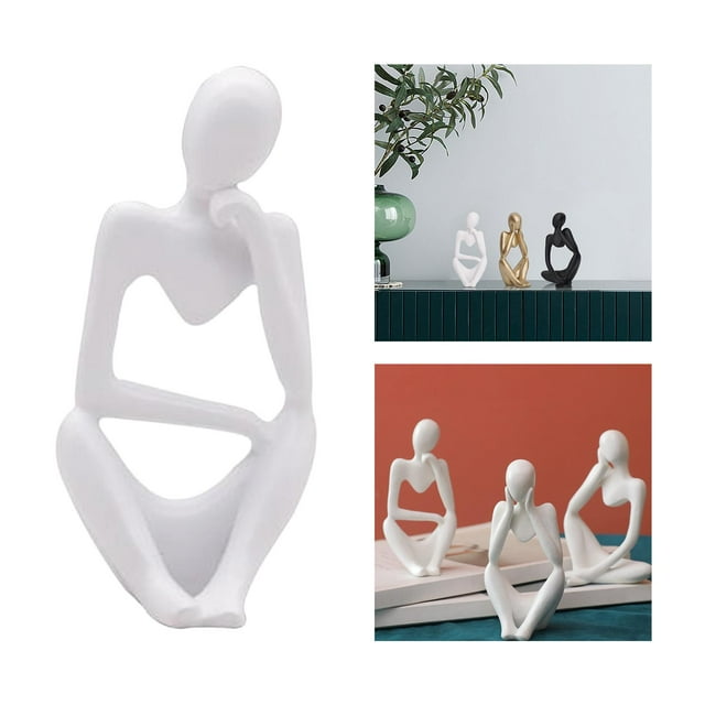 Estatuas abstractas modernas escultura resina tístico que piensa hombre s decoraciones de escritorio, estante de - justo Izquierda Blanca perfecl Figura pensador abstracto