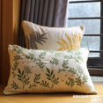 thumbnail image 3 of Funda de almohada 100% algodón, funda de almohada bordada con flores rústicas, sofá de sala de estar, cojín bordado de cuero sin alma para almuerzo, almohada de ventana de bahía, algodón de alta dens JAMW Sencillez, 3 of 5