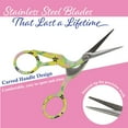 thumbnail image 5 of Stork Bird Rounded Safety Tip Embroidery Craft Stainless Steel Crane Scissors - Yellow - 3 Pairs, 5 of 7