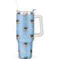 thumbnail image 2 of 40 oz Cute Pug Tumbler with Handl Straw, Stainless Steel Insulated Cup with Lid and Straw, Travel Mug,Gifts for Women, 2 of 6