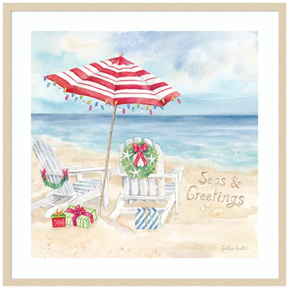 Amanti Art Christmas at the Cape VI Wood Framed Wall Art Print
