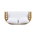 thumbnail image 5 of Nehemiah Outdoor Wooden Loveseat with Cushions, White, Teak Finish, 5 of 9