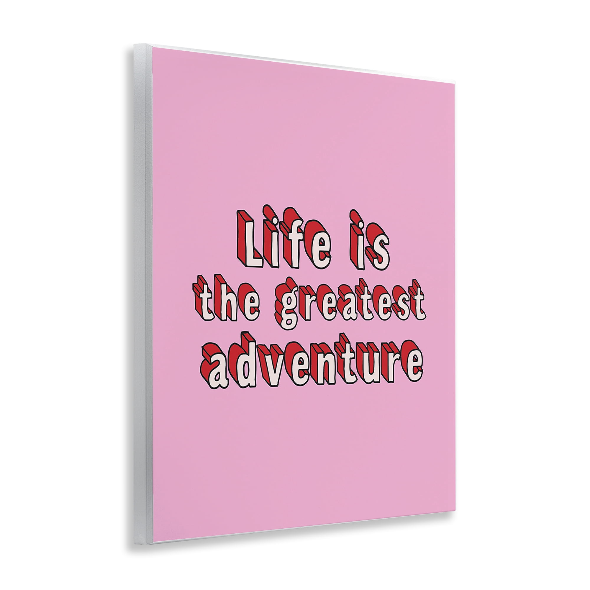 Stupell Industries Greatest Adventure on Pink Text & Numbers Painting Unframed Art Print Wall Art, 11 x 14