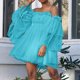 thumbnail image 2 of Moda mujer sexy casual fuera del hombro manga larga sólido mini vestido vestidos Pompotops  ghjkhdj18147, 2 of 8