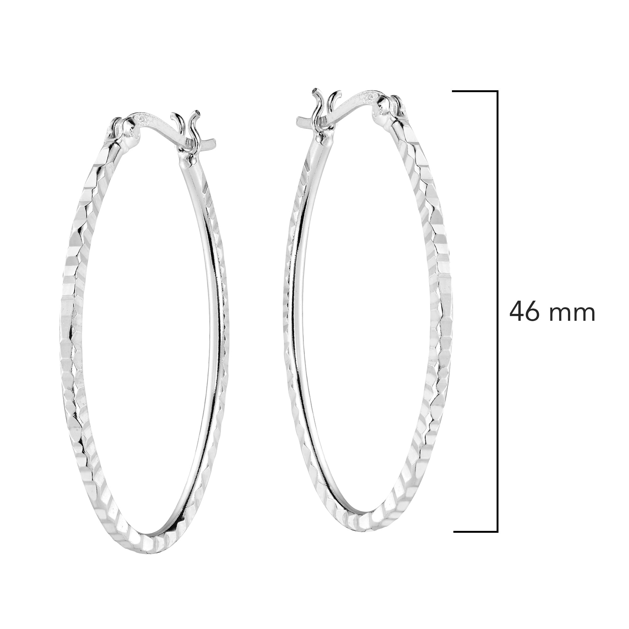 Balinese Modern Ridge Oval V-Lock Statement Hoop .925 Sterling Silver Earrings Sterling Silver Hoop Earring for women | Balinese Hoop Earrings | Hoop Earrings