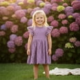 thumbnail image 5 of 2Bunnies Girls’ Vintage Lace Pom Pom Trim Flutter Sleeve Party Dress, 5 of 6