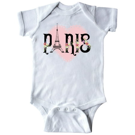 

Inktastic Paris Pink Heart Eiffel Tower with Flowers Gift Baby Boy or Baby Girl Bodysuit