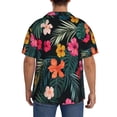 thumbnail image 7 of PAYOHTO Tropica Flower Balck Mens Hawaiian Casual Short-sleeved Shirt Tropical Summer Beach Button Down Shirts, 7 of 7