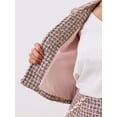 thumbnail image 5 of INSPIRE CHIC Plaid Tweed Outfits for Women's Open Front Short Blazer Jacket and Skirt Sets M Pink Purple, 5 of 6