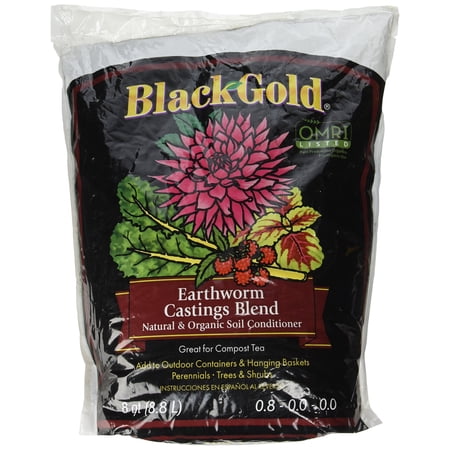 Sun Gro Black Gold Earthworm Castings - Organic Soil Amendment - 8 Quart