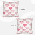 thumbnail image 4 of LNWH Pink Watercolor Heart Throw Pillow Covers, Square Soft Linen Decorative Pillow Cases, 18"x18", 4 of 8