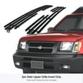 thumbnail image 3 of APS Compatible with Nissan Xterra 2000-2001 Main Upper Stainless Steel Black 8x6 Horizontal Billet Front Grill Grille Insert N65436J, 3 of 7