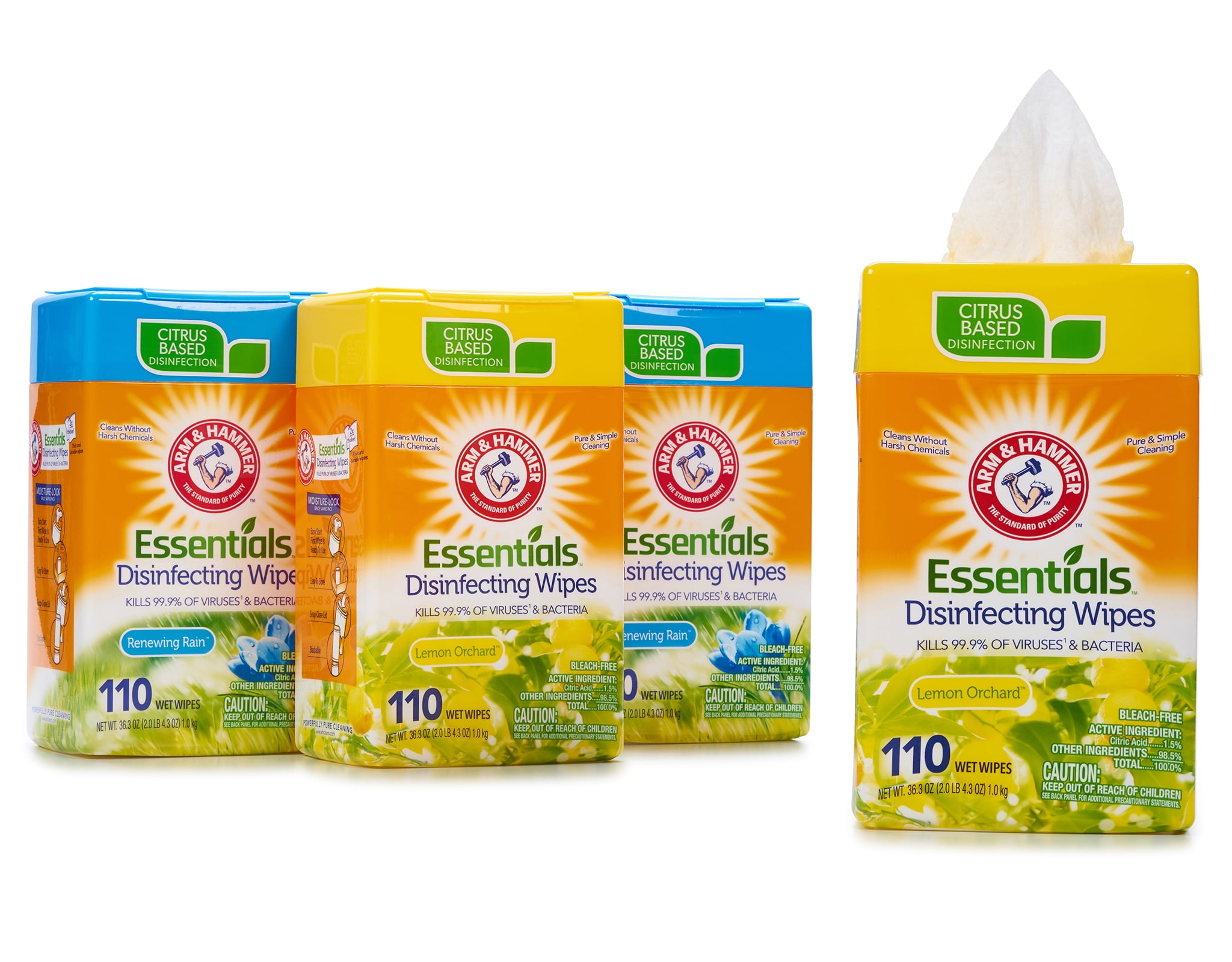 110-Count Lemon Orchard and Renewing Rain Disinfecting Wipes (4-Pack)