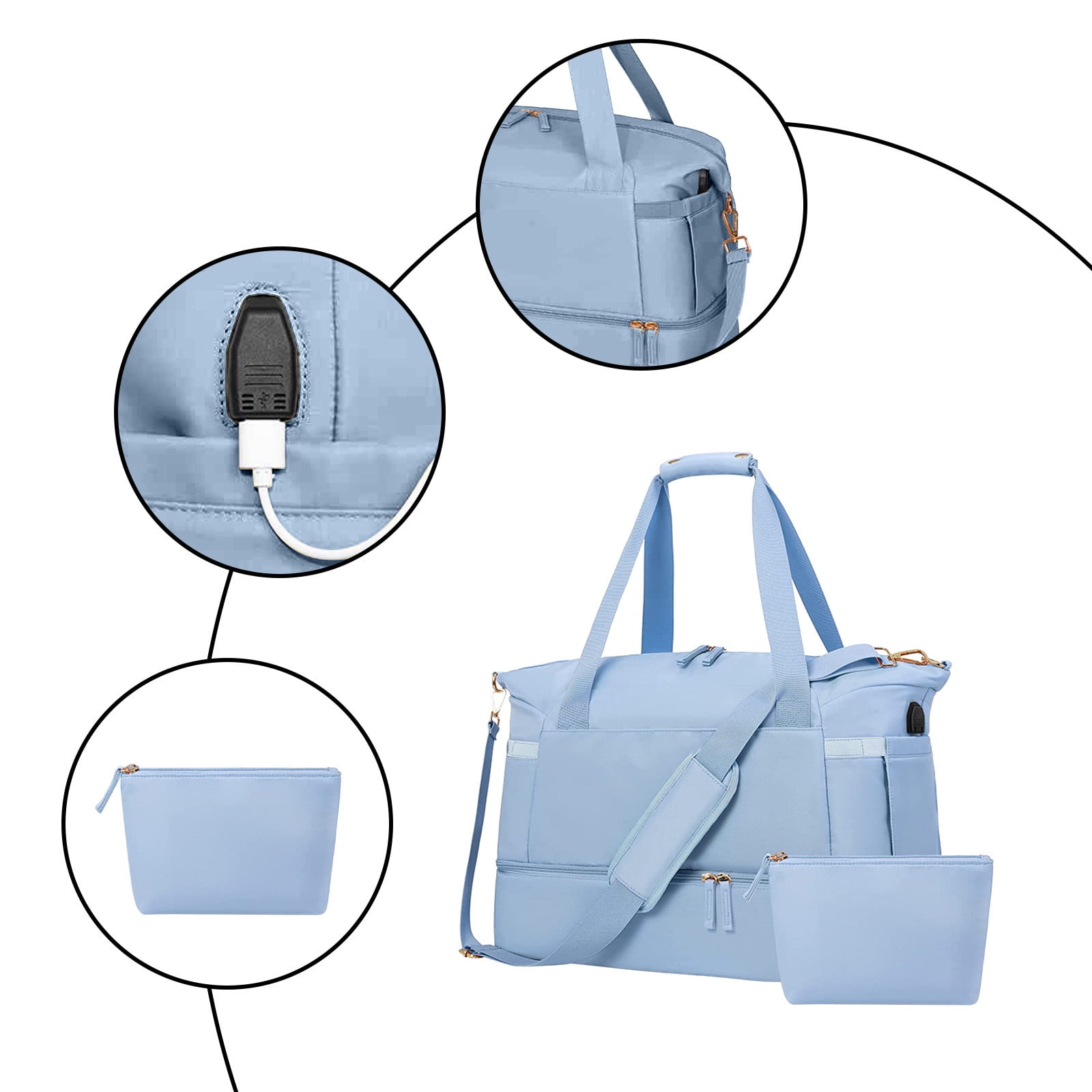 Organisateur de Placard Qwtwty Sac de Voyage Pliable Sac de Sport Week-End pour Femmes Filles en Liquidation
