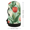 thumbnail image 3 of RMDQTR Durable Large Laundry Backpack with Drawstring Closure Ideal for Laundry Trips,Travel&Camping White Red Tulips, 3 of 7