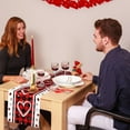 thumbnail image 2 of Red Black Love Heart Valentines Day Table Runner，Happy Valentine's Day Decor Kitchen Dining Table Settings 13x72 Inch, 2 of 6