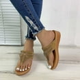 thumbnail image 3 of WIZUTIZ Shower Shoes Women Walking Comfortable Womens Summer Sandals Rhinestone Sparkly Slippers Wedge Sandals Platform Heels Slide Sandals BOHO Knitted Beach Sandals Outdoor Non-Slip Slide Sandals, 3 of 6