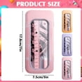thumbnail image 3 of 8 Piece Geometry Set, Compass & Ruler Kit for Studonts, Math Drawing Tools Gift Box – SchooI Supplies with Protractor, Triangle Rulers, Pencil, Eraser, Sharpener - Pink, 3 of 5