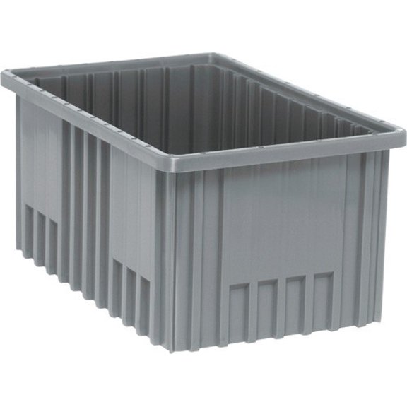 8 Pack of 16 1/2" Deep x 10 7/8" Wide x 6" High Gray Dividable Grid Containers