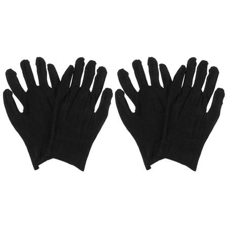Homoyoyo 24Pairs Comfortable Black Cotton Gloves Safety Hand Protector for Work Use