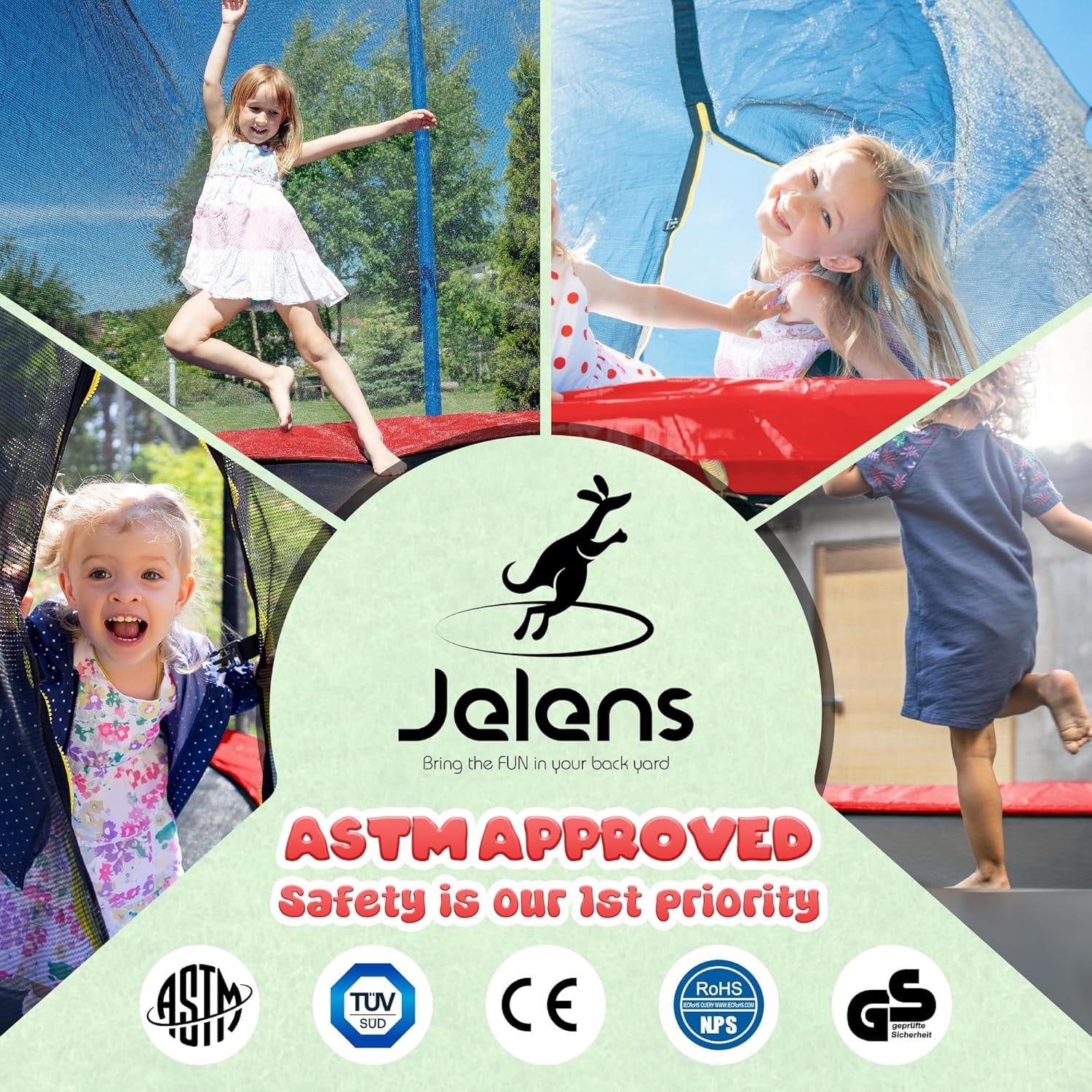 Outdoor Trampolines 8ft 10ft 12ft 14ft 15ft,Exercise Trampolines with Enclosure Net and Ladder,Recreational Anti-Rust Trampolines for Kids and Adults