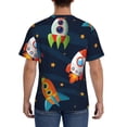 thumbnail image 2 of Rocae Spaceships and Stars for Men's Moisture-Wicking Crew Tee - T-Shirt for Sports, Outdoor Activities, and Casual WearLarge, 2 of 9