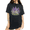 Black, variant on Lavender Bee Floral Print Short Sleeve Crew Neck Women's Graphic Tee
